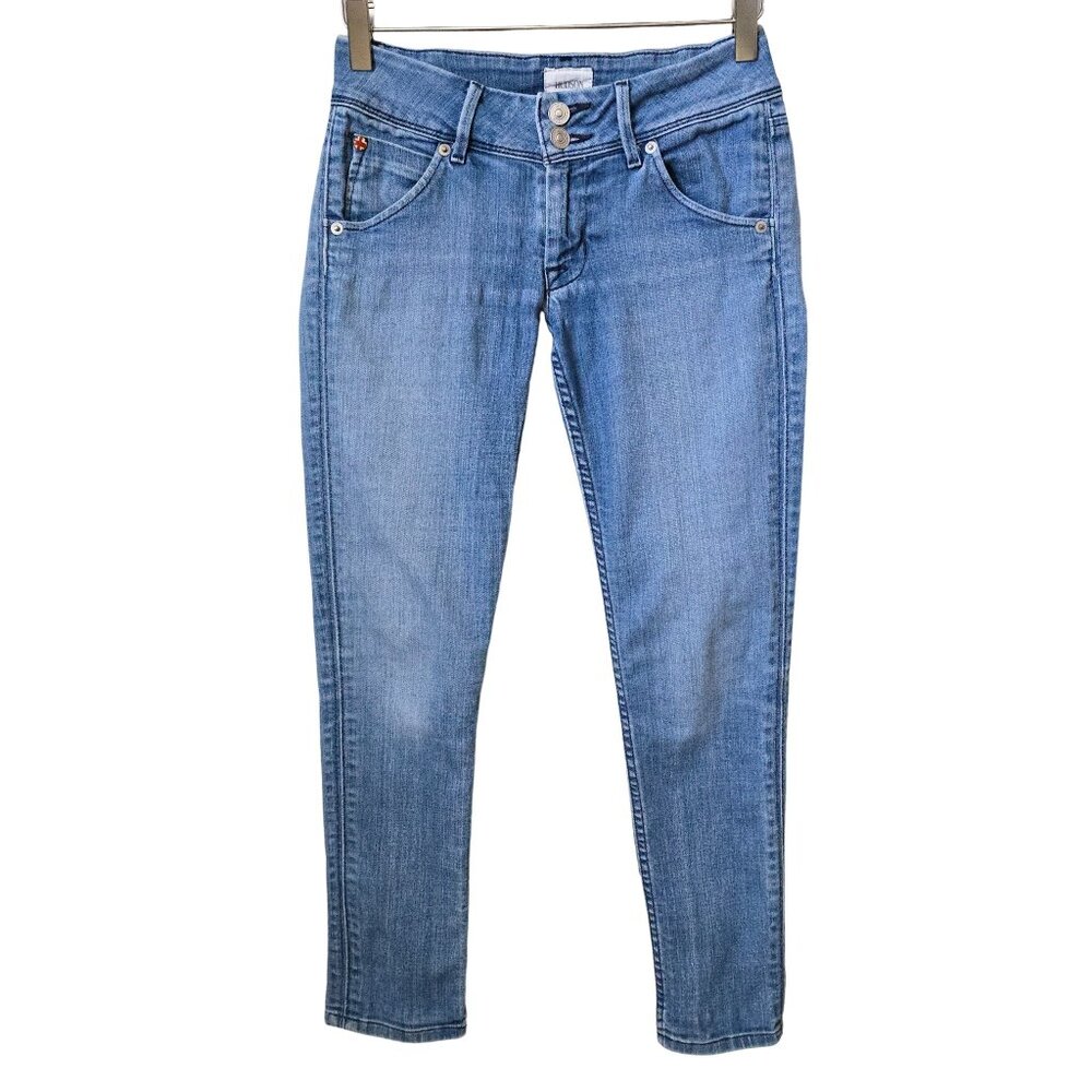 Hudson Collin Flap Skinny Crop Denim Jeans in Adventure Blue